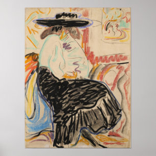 Kirchner - Vrouw in de studio Poster