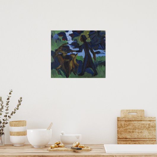 Kirchner - Vrouw met Geit 1938 Poster (Keuken)