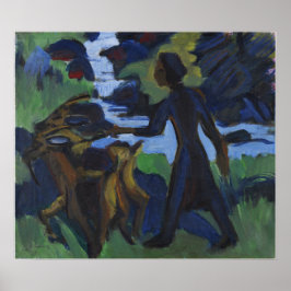 Kirchner - Vrouw met Geit 1938 Poster