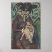 Kirchner - Vrouw met Hond 1912 Poster (Voorkant)