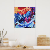 Kirchner Winterlandschap Maneschijn Kunst Poster (Keuken)