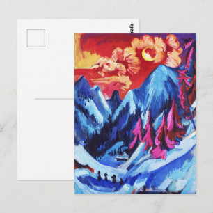 Kirchner Winterlandschap Maneschijn Kunstwerk Briefkaart