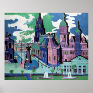 Kirchners Uitzicht van Dresden Schlossplatz Poster