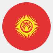 Kirgizië Fisheye Flag Sticker (Voorkant)