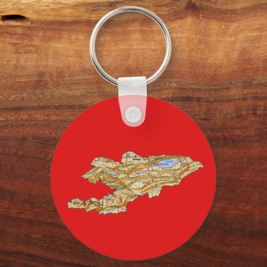 Kirgizië Kaart Sleutelhanger (Voorkant)