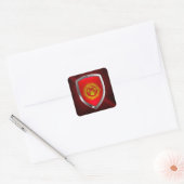 Kirgizië - metaalembleem vierkante sticker (Envelop)