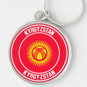 Kirgizië Rond Embleem Sleutelhanger