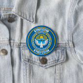 Kirgizië Ronde Embleem Button 7,6 Cm (In situ)