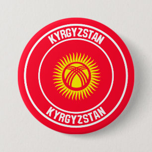 Kirgizië Ronde Embleem Button 7,6 Cm