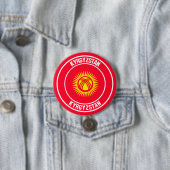 Kirgizië Ronde Embleem Button 7,6 Cm (In situ)