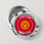 Kirgizië Ronde Embleem Button 7,6 Cm (Voorkant /achterkant)