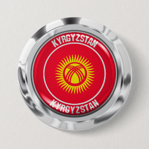 Kirgizië Ronde Embleem Button 7,6 Cm