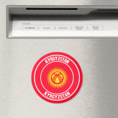Kirgizië Ronde Embleem Magneet (Insitu (Vaatwasser))