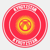 Kirgizië Ronde Embleem Ronde Sticker (Voorkant)