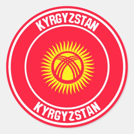Kirgizië Ronde Embleem Ronde Sticker (Voorkant)