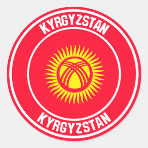 Kirgizië Ronde Embleem Ronde Sticker