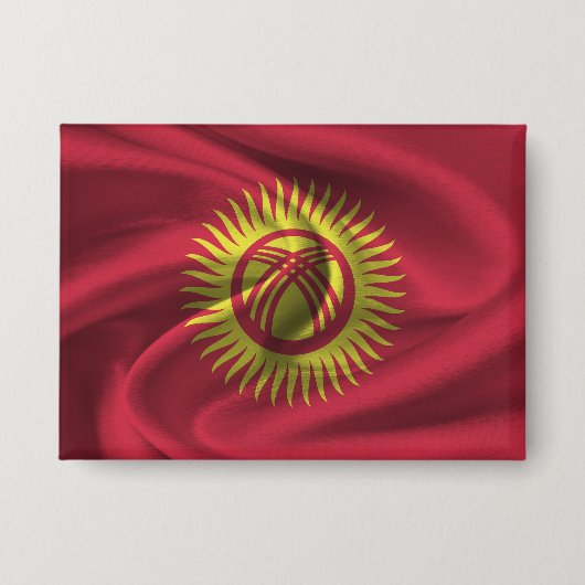 Kirgizië Vlag Button (Voorkant)