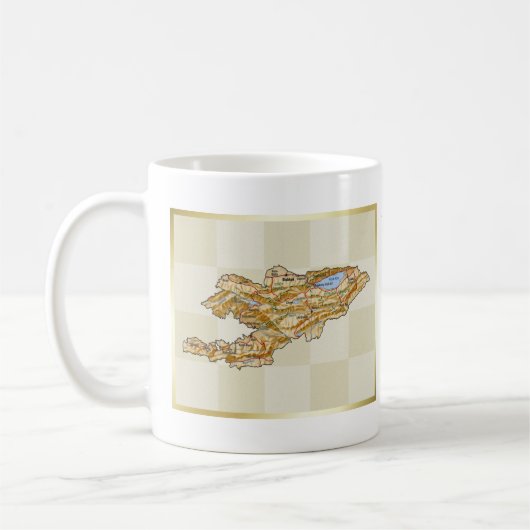 Kirgizië vlag + Mok kaart (Links)