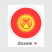Kirgizië Vlag Ronde Sticker (Vel)