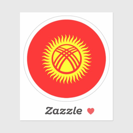 Kirgizië Vlag Ronde Sticker (Vel)