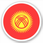 Kirgizië Vlag Ronde Sticker (Voorkant)