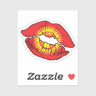 Kirgizische Kirgizische lippenstift liefde vlag Sticker