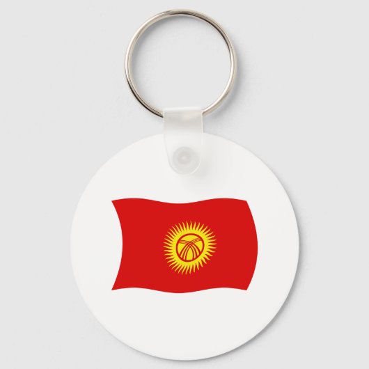 Kirgizische Republiek Vlag Sleutelhanger (Voorkant)