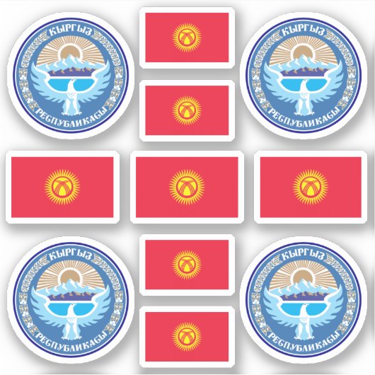 Kirgizische symbolen / wapenschild en sticker (Voorkant)