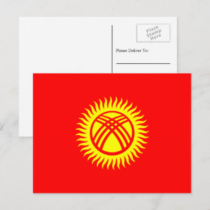 Kirgizische vlag, vlag van Kirgizië Briefkaart