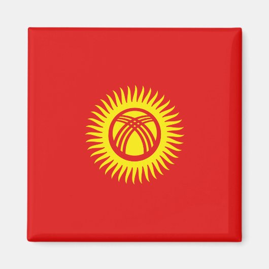 Kirgizstan Flag Magnet (Voorkant)
