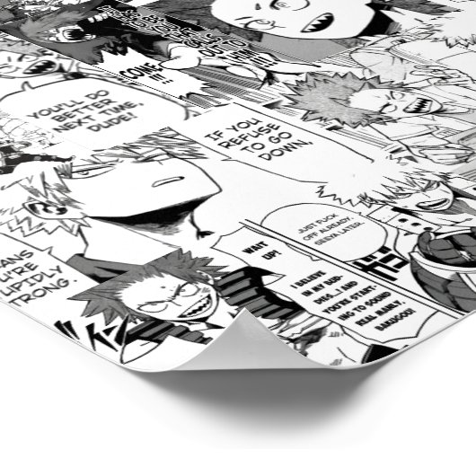 Kiribaku Manga Collage Poster (Hoek)