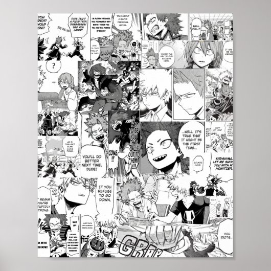 Kiribaku Manga Collage Poster (Voorkant)