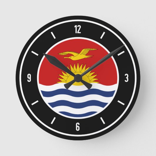 Kiribati Flag Elegant Ronde Klok (Voorkant)
