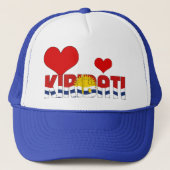 Kiribati Flag Heart Red Blue White Sun Patriotic Trucker Pet (Voorkant)