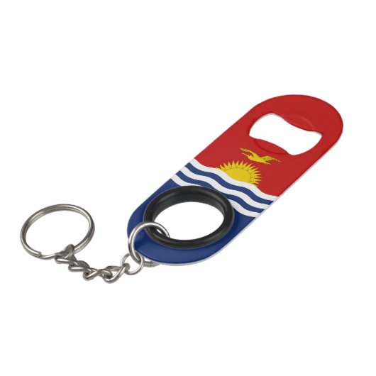 Kiribati Flag Mini Flessenopener (Voorkant Gekanteld)
