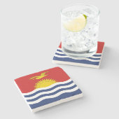 Kiribati Flag Stenen Onderzetter (Zijkant)