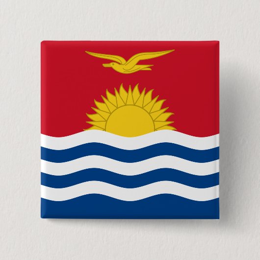 Kiribati Flag Vierkante Button 5,1 Cm (Voorkant)