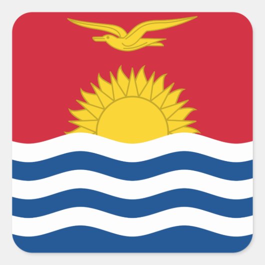 Kiribati Flag Vierkante Sticker (Voorkant)