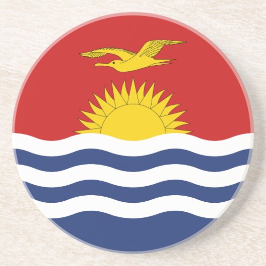 Kiribati Flag Zandsteen Onderzetter (Voorkant)