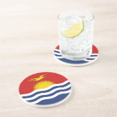 Kiribati Flag Zandsteen Onderzetter (Zijkant)