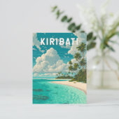 Kiribati Illustration Travel Art Vintage Briefkaart (Staand voorkant)