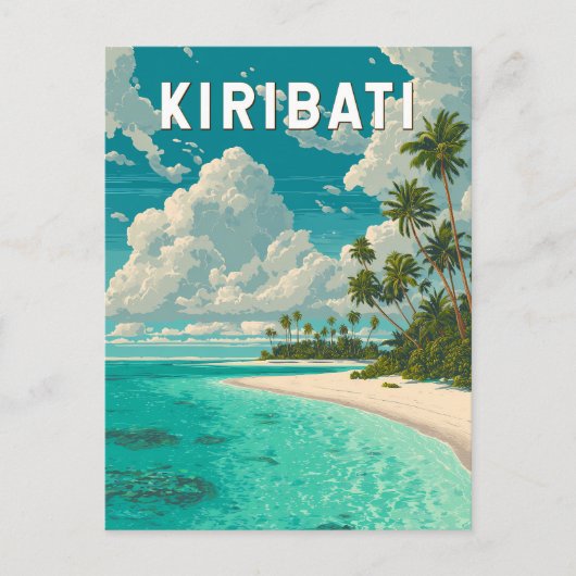 Kiribati Illustration Travel Art Vintage Briefkaart (Voorkant)