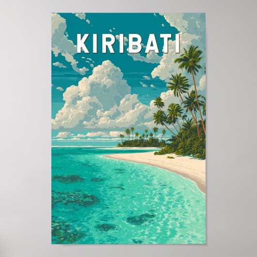 Kiribati Illustration Travel Art Vintage Poster (Voorkant)