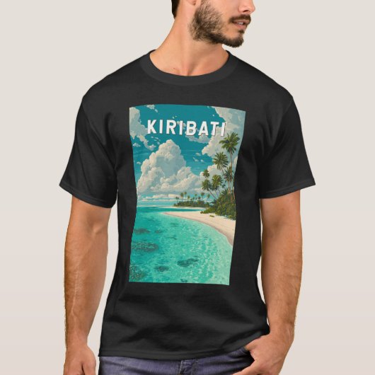 Kiribati Illustration Travel Art Vintage T-shirt (Voorkant)