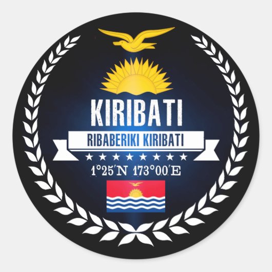 Kiribati Ronde Sticker (Voorkant)