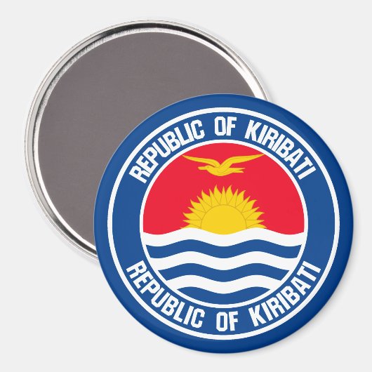 Kiribati Round Emblem Magneet (Voorkant / Achterkant)