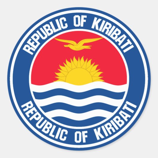 Kiribati Round Emblem Ronde Sticker (Voorkant)