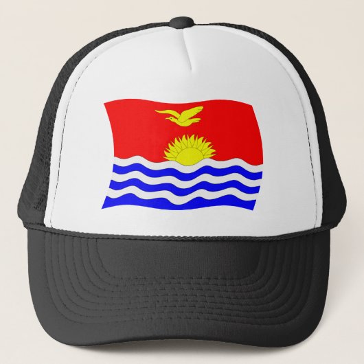 Kiribati Vlag Hoed Trucker Pet (Voorkant)