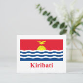 Kiribati-vlag met naam briefkaart (Staand voorkant)