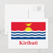 Kiribati-vlag met naam briefkaart (Voorkant / Achterkant)